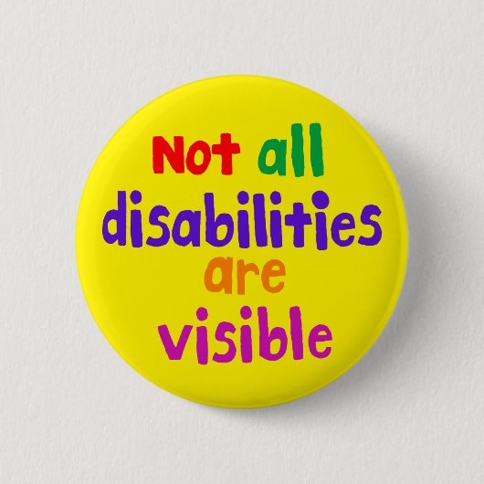 Badge Rond 5 Cm Conditions cachées et sensibilisation aux handicap (Devant)