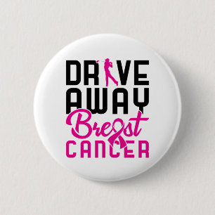 Badge Rond 5 Cm Conduisez loin Cancer du Sein Golf Golf Golfing Go