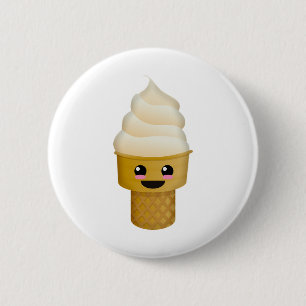 Badge Rond 5 Cm Cône crème glacée !