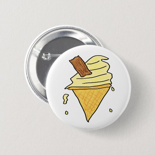 Badge Rond 5 Cm Cône de crème glacée (Devant & derrière)