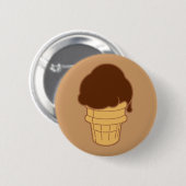 Badge Rond 5 Cm Cône de crème glacée au chocolat (Devant & derrière)