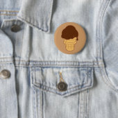 Badge Rond 5 Cm Cône de crème glacée au chocolat (En situation)