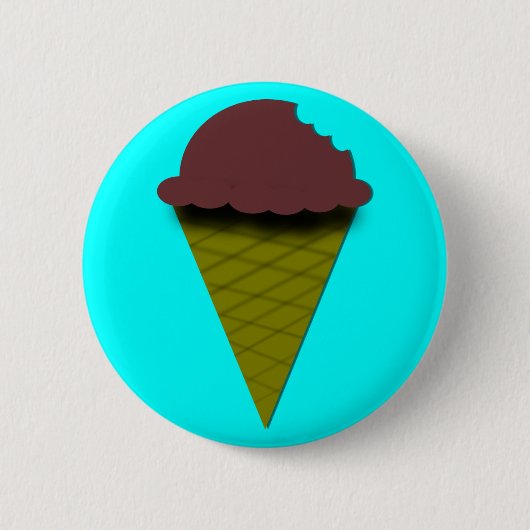 Badge Rond 5 Cm Cône de crème glacée au chocolat (Devant)