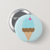 Badge Rond 5 Cm Cone de crème glacée Bubblegum (Devant & derrière)