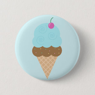 Badge Rond 5 Cm Cone de crème glacée Bubblegum