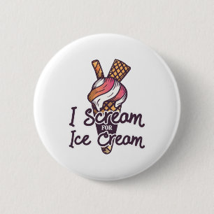 Badge Rond 5 Cm Cône de glace