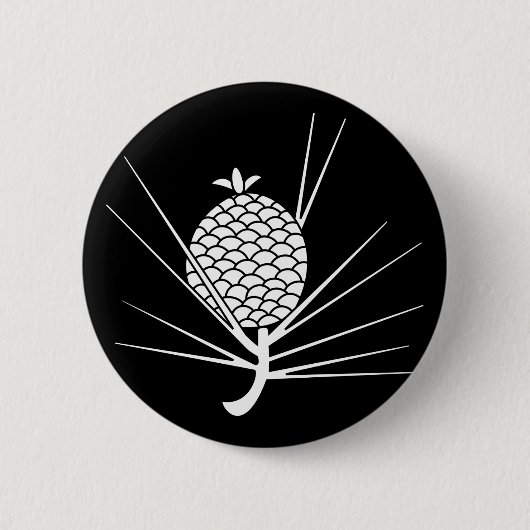 Badge Rond 5 Cm Cône de pin avec aiguilles (Devant)