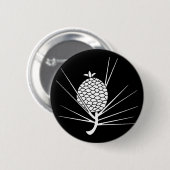 Badge Rond 5 Cm Cône de pin avec aiguilles (Devant & derrière)