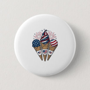 Badge Rond 5 Cm Cônes de glace patriotiques vintage 4 juillet S