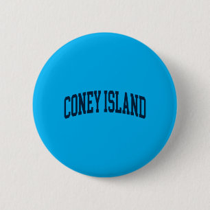 Badge Rond 5 Cm Coney Island New York Souvenir Rétro Prépa