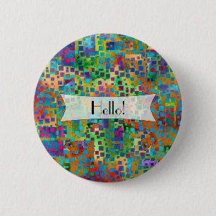 Badge Rond 5 Cm Confetti coloré personnalisé Art Abstrait