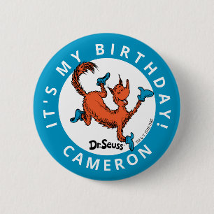 Badge Rond 5 Cm Confettis de personnages de Dr Seuss Anniversair