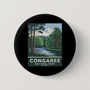 Badge Rond 5 Cm Congaree National Park Camping randonnée vintage H