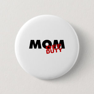 Badge Rond 5 Cm Congé de maman (noir)