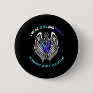 Badge Rond 5 Cm Connaissance turquoise Et Violente Du Suicide Frèr