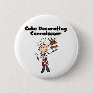 Badge Rond 5 Cm Connaisseur masculin de décoration de gâteaux