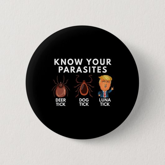 Badge Rond 5 Cm Connaissez Vos Parasites Deer Tick Dog Tick Luna T (Devant)