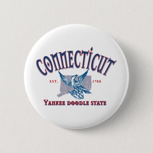 Badge Rond 5 Cm Connecticut (Devant)