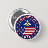 Badge Rond 5 Cm Connecticut (Devant & derrière)