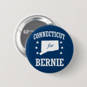 BADGE ROND 5 CM CONNECTICUT POUR BERNIE SANDERS (Devant & derrière)