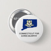 Badge Rond 5 Cm CONNECTICUT pour Chris Murphy SÉNAT (Devant & derrière)
