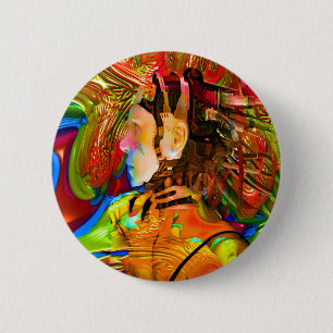 Badge Rond 5 Cm Connexion Robot