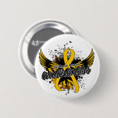 Badge Rond 5 Cm Conscience 16 de Cancer d'enfance (Devant & derrière)