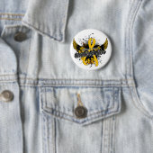 Badge Rond 5 Cm Conscience 16 de Cancer d'enfance (En situation)