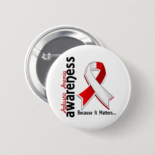 Badge Rond 5 Cm Conscience 5 d'anémie aplastique (Devant & derrière)