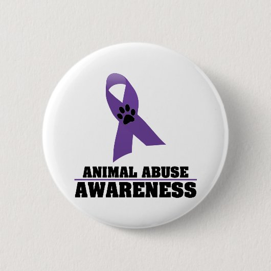 Badge Rond 5 Cm Conscience animale d'abus (Devant)