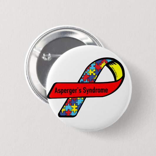 Badge Rond 5 Cm Conscience d'Aspergers (Devant & derrière)