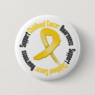 Badge Rond 5 Cm Conscience de Cancer d'enfance de soutien