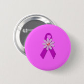 Badge Rond 5 Cm Conscience de cancer du sein (Devant & derrière)