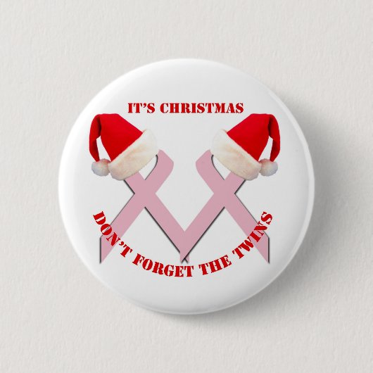 Badge Rond 5 Cm Conscience de cancer du sein à Noël (Devant)