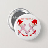 Badge Rond 5 Cm Conscience de cancer du sein à Noël (Devant & derrière)