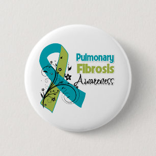 Badge Rond 5 Cm Conscience de fibrose pulmonaire