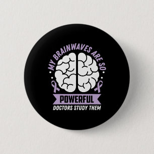 Badge Rond 5 Cm Conscience de l'épilepsie Mes ondes cérébrales son