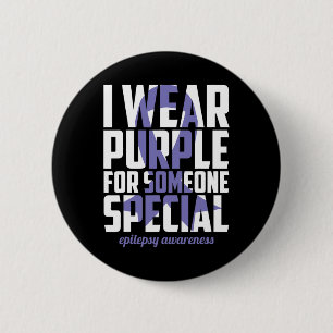 Badge Rond 5 Cm Conscience de l'épilepsie violet pour quelqu'un Ri