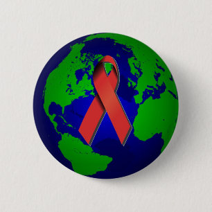 Badge Rond 5 Cm Conscience de SIDA pour tous