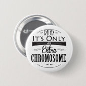 Badge Rond 5 Cm Conscience de syndrome de Down (Devant & derrière)