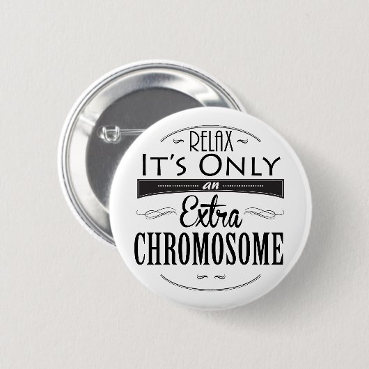 Badge Rond 5 Cm Conscience de syndrome de Down (Devant & derrière)