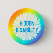 Badge Rond 5 Cm conscience du handicap caché (Devant)