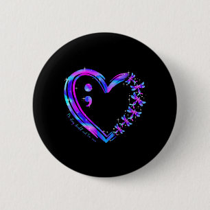 Badge Rond 5 Cm Conscience du Ruban Tilleul et Violet pour la Prév