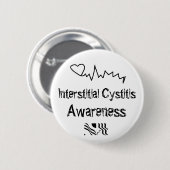 Badge Rond 5 Cm Conscience interstitielle de cystite (Devant & derrière)