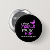 Badge Rond 5 Cm Conscience Je Porte Le Violet Pour Ma Mère 4 (Devant & derrière)
