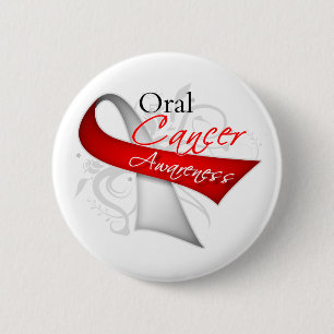 Badge Rond 5 Cm Conscience orale de Cancer de ruban d'imprimante