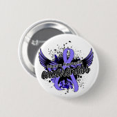 Badge Rond 5 Cm Conscience pulmonaire 16 d'hypertension (Devant & derrière)