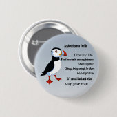 Badge Rond 5 Cm Conseil d'un bouton Puffin Design (Devant & derrière)