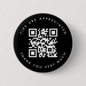 Badge Rond 5 Cm Conseil simple de code QR noir et blanc (Devant)