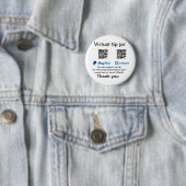 Badge Rond 5 Cm Conseil virtuel jar q r code argent don PayPal ven (En situation)